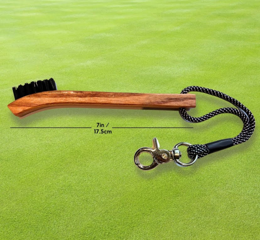 Wood Handle Golf Brush - Dark Walnut